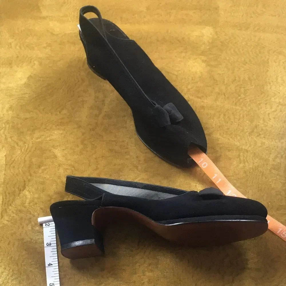 Black Suede Vintage Heels by I.Miller (Deadstock.